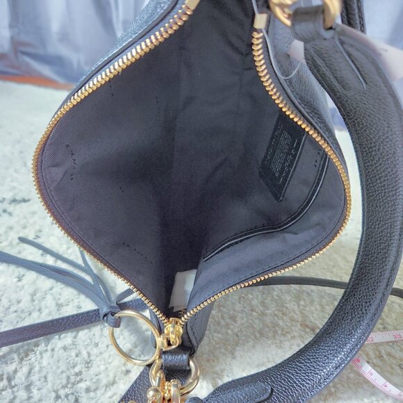 NWT Coach Black Leather Sutton Shoulder Crossbody Bag with Dust Bag - Picture 10 of 16